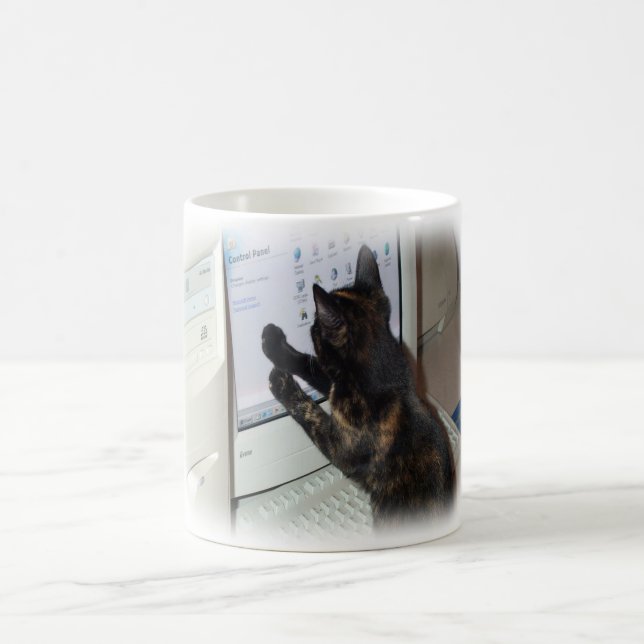 Katt med PC Kaffemugg (Center)