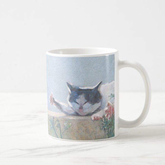 Katt med pelargonen kaffemugg (Höger)