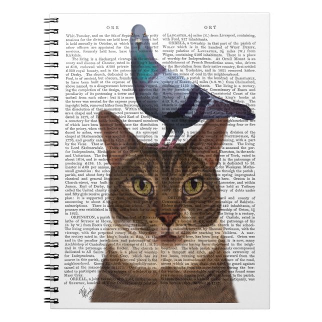 Katt med Pigeon på huvudet Anteckningsbok (Framsidan)