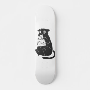 Katt med pizza i munnen - välj tillbaka färg mini skateboard bräda 18,5 cm