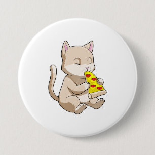 Katt med Pizza Knapp