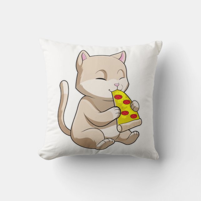 Katt med Pizza Kudde (Framsida)