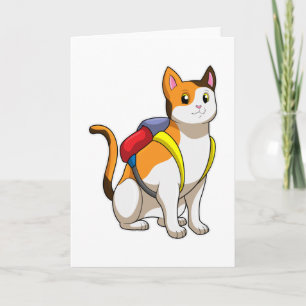 Katt med portfölj kort