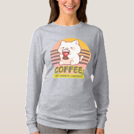 Katt med pulverkaffe kopp citat t shirt