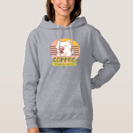 Katt med pulverkaffe kopp citat t shirt