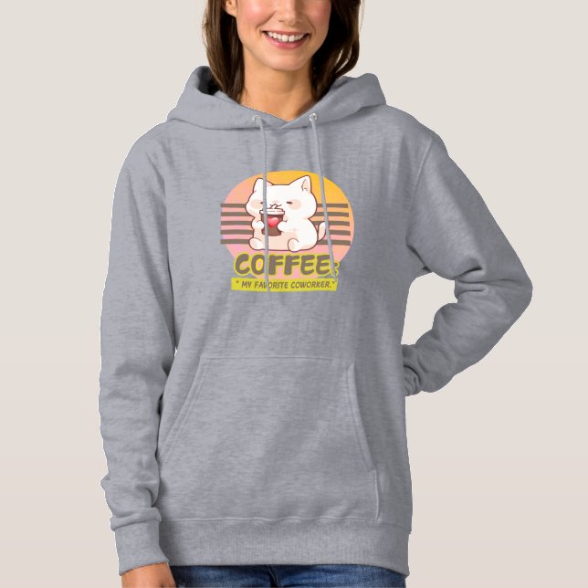 Katt med pulverkaffe kopp citat t shirt (Framsida)
