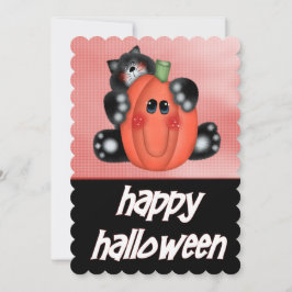 Katt med Pumpkin Barn Inbjudan