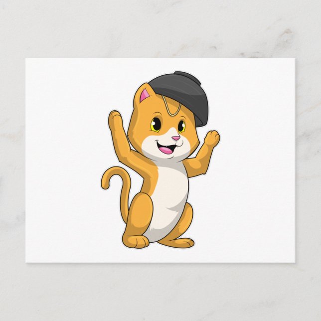 Katt med Ramen-skål Vykort (Framsida)