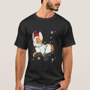 Katt med randig päls julgransbelysning Julkatt Tom T Shirt