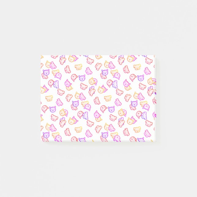 Katt med regnbåge och Hundar Post-it Block (Framsida)