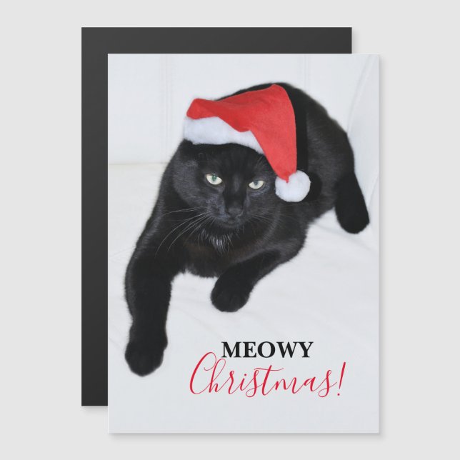 Katt med röd jultomtehatt (Fram/baksida)