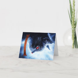 Katt med röda ögon helgkort
