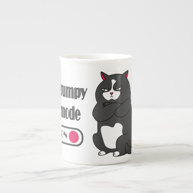 Katt med rolig tjock benporslin mugg (Framsidan)