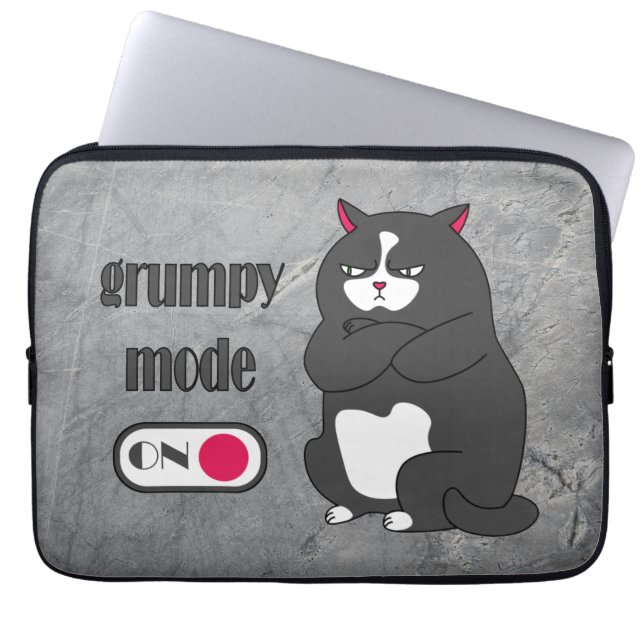 Katt med rolig tjock laptop fodral (Framsidan)