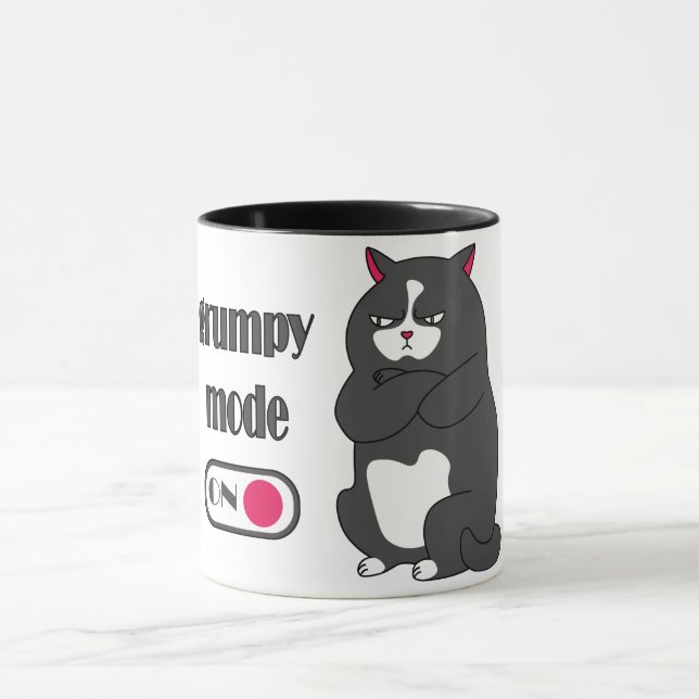 Katt med rolig tjock mugg (Center)
