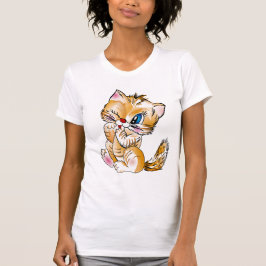 Katt med Rosy Red Noses skärpa T Shirt