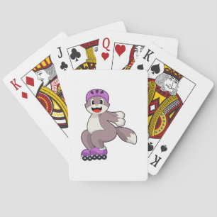 Katt med rullskridskor casinokort