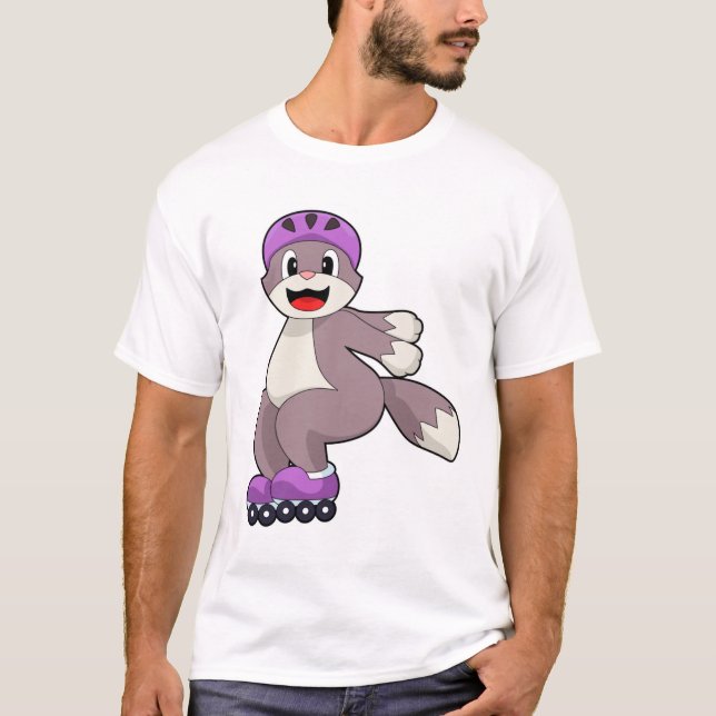 Katt med rullskridskor t shirt (Framsida)