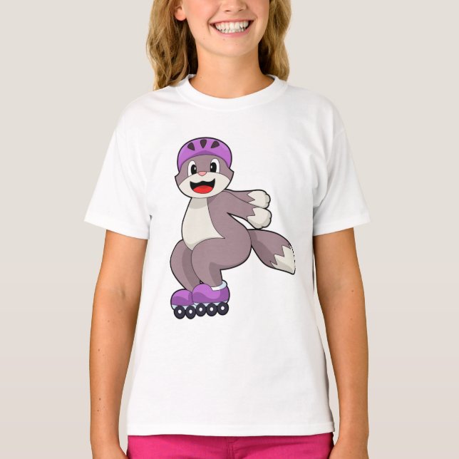 Katt med rullskridskor t shirt (Framsida)