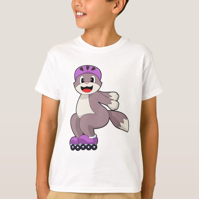 Katt med rullskridskor t shirt (Framsida)