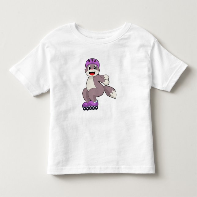 Katt med rullskridskor t shirt (Framsida)