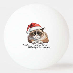 Katt med Santa Hat för julping Pong Boll