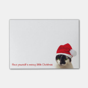Katt med Santas hatt Post-it Block
