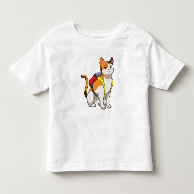 Katt med Satchel T Shirt (Framsida)