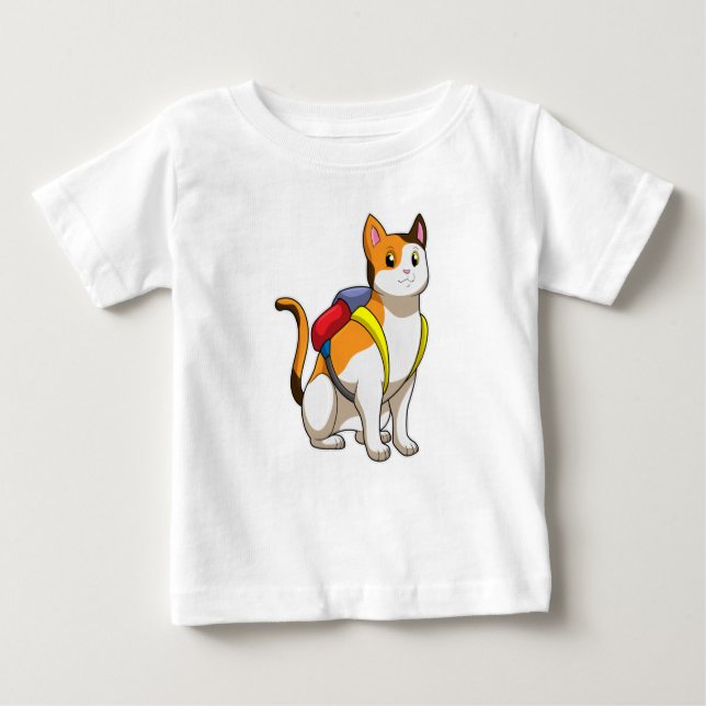 Katt med Satchel T Shirt (Framsida)