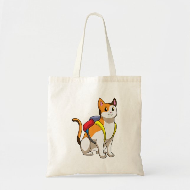 Katt med Satchel Tygkasse (Framsidan)