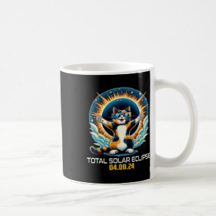 Katt med selfie Solar Eclipse Solar Eclipse 2024 Kaffemugg