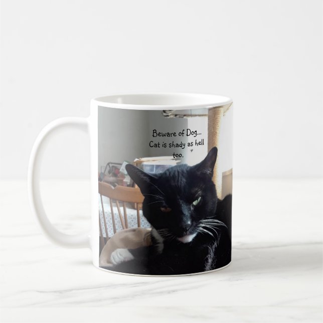 Katt med Shady Smile Kaffemugg (Vänster)