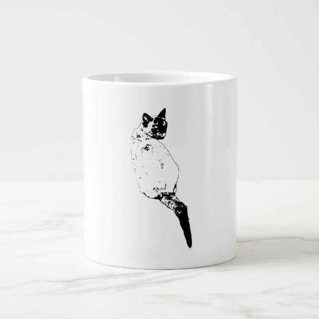 Katt med självsäker vändning jumbo mugg (Framsidan)