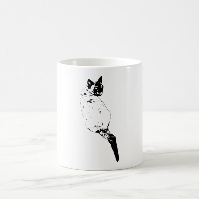Katt med självsäker vändning kaffemugg (Center)