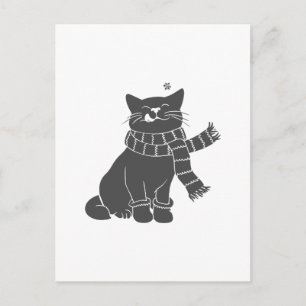 Katt med skönhetsvård - välj bakgrund färg vykort