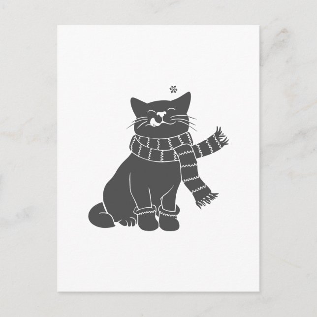 Katt med skönhetsvård - välj bakgrund färg vykort (Framsida)