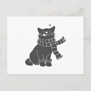 Katt med skönhetsvård - välj bakgrund färg vykort