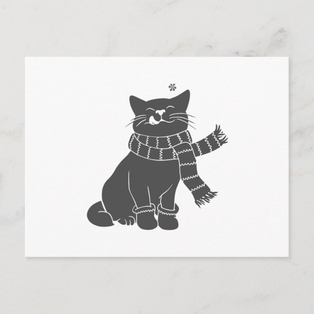 Katt med skönhetsvård - välj bakgrund färg vykort (Framsida)