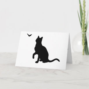 Katt med smörflygskort - blankt kort