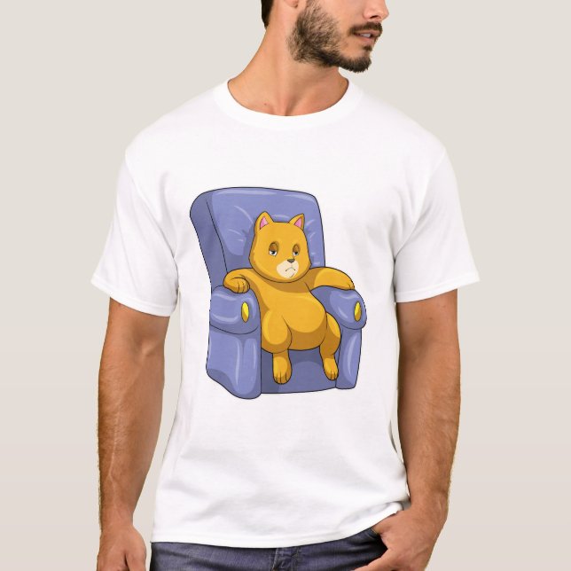Katt med Soffa T Shirt (Framsida)