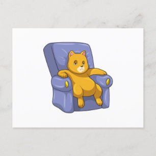 Katt med soffa vykort