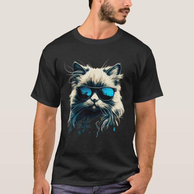 Katt med solglasögon för Ragdoll Cat T Shirt (Framsida)