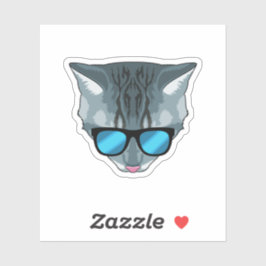 Katt med solglasögon klistermärken