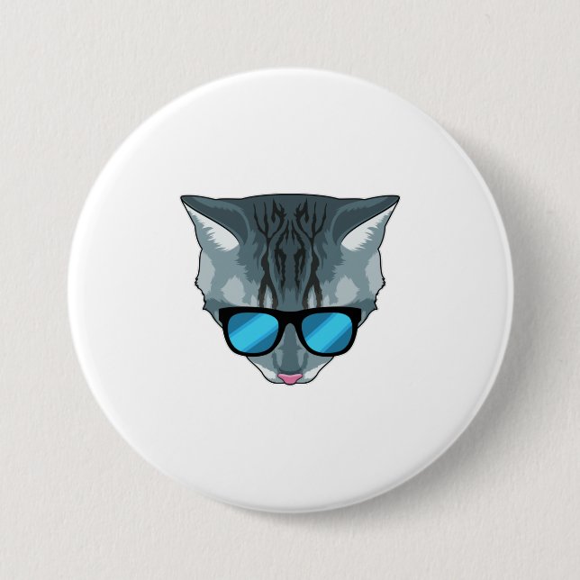 Katt med solglasögon knapp (Framsida)