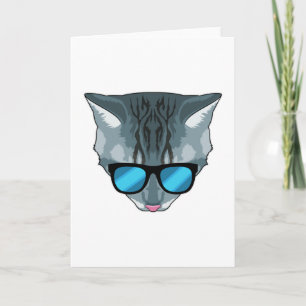 Katt med solglasögon kort