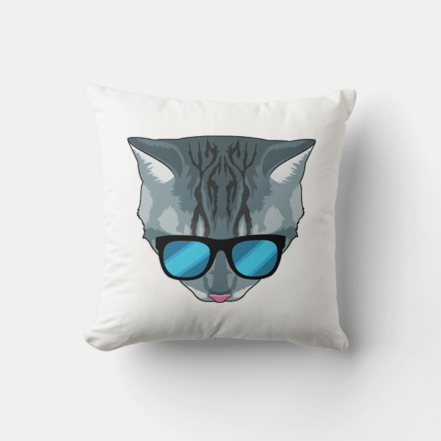 Katt med solglasögon kudde (Framsida)