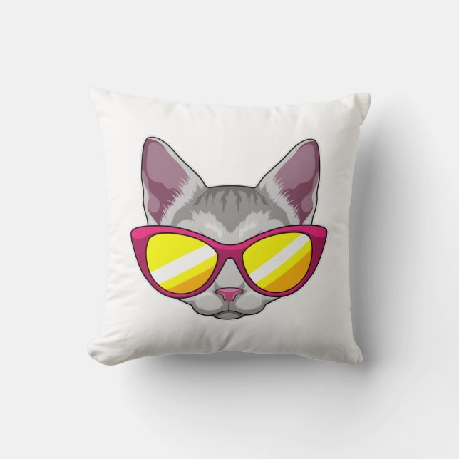 Katt med solglasögon kudde (Framsida)