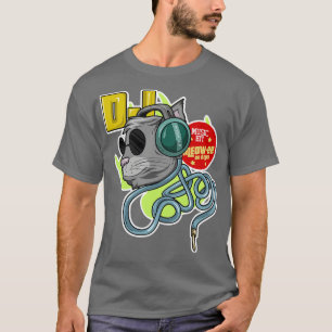 Katt med solglasögon som DJ med hörlurar T Shirt