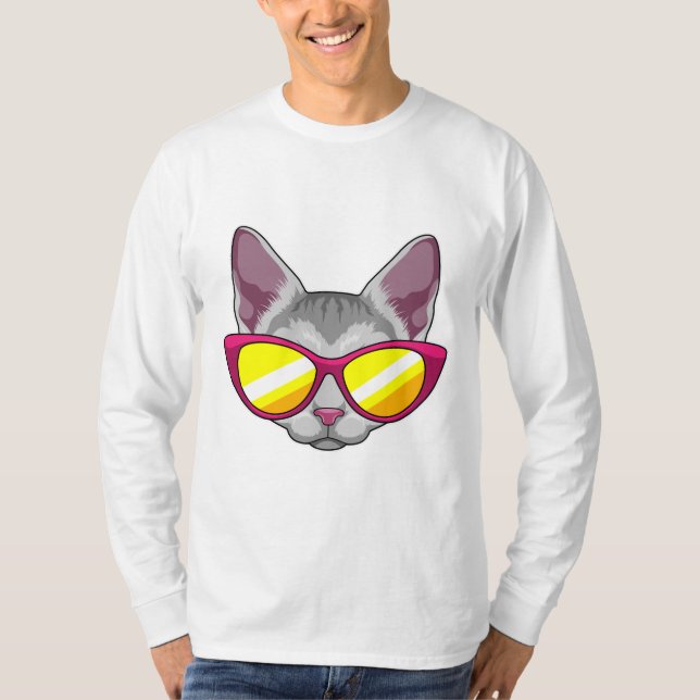 Katt med solglasögon t shirt (Framsida)