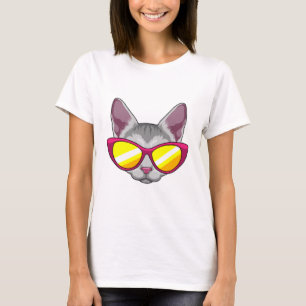Katt med solglasögon t shirt